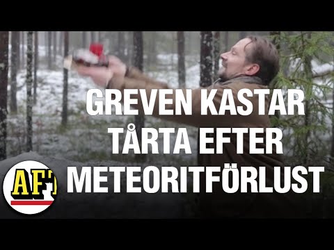 Här kastar markägaren tårtan efter meteoritförlusten
