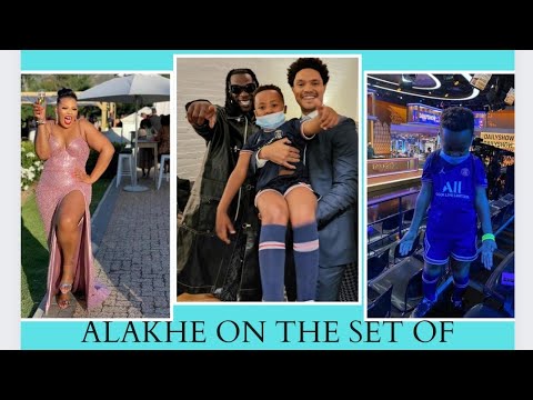 Alakhe on the set of The daily show with Trevor Noah.