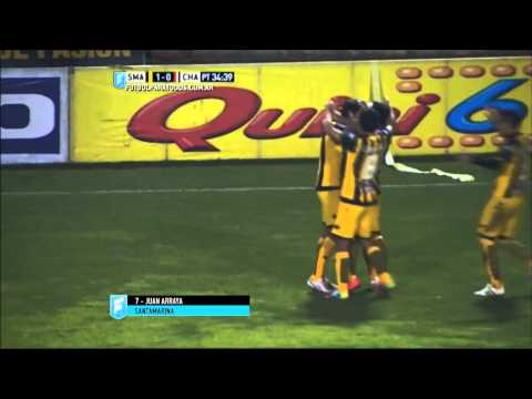 Gol de Arraya. Santamarina 1 - Chacarita 0. Fecha 33. Nacional B 2015. FPT.