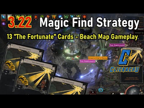 3.22 Magic Find Strategy ✨ 13x "The Fortunate" 🌊 Beach Gameplay 🌊 Best map in 3.22? MF Maps (48)