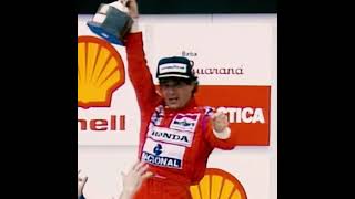 When Ayrton Senna struggled to raise the trophy 🏆after the most difficult race of his career