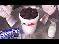 How To Make Nutella Oreo Ice Cream Dough No Ice Cream Rolls Super Mouthwatering ASMR