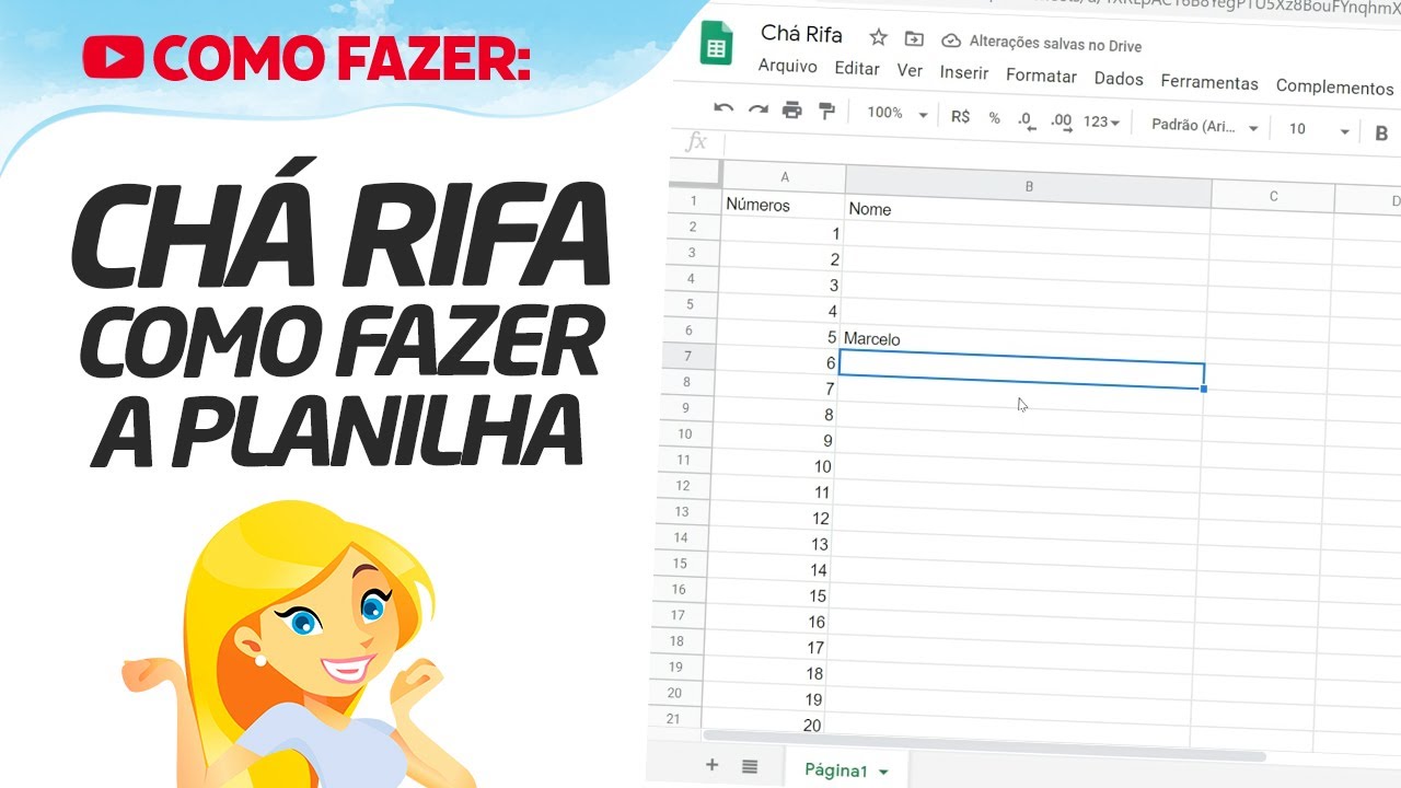 Chá Rifa - Como fazer a Planilha para Sorteio