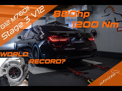 880hp M760li V12 Stage 3 Dyno and pulls | Worlds strongest V12 7 series? | infinitas M760li Stage 3