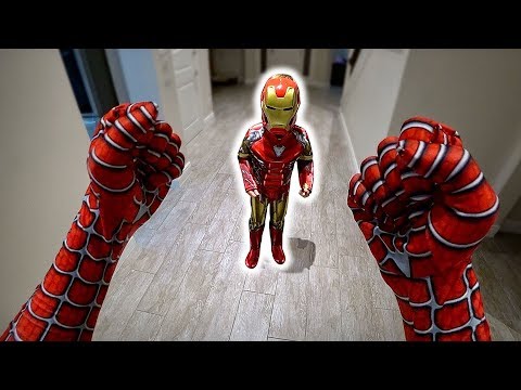 SPIDERMAN VS IRONMAN IN SUPERHERO BATTLE - Marcos and Brancoala