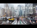 Rainy Streets Of New York City 4K HDR Compilation USA