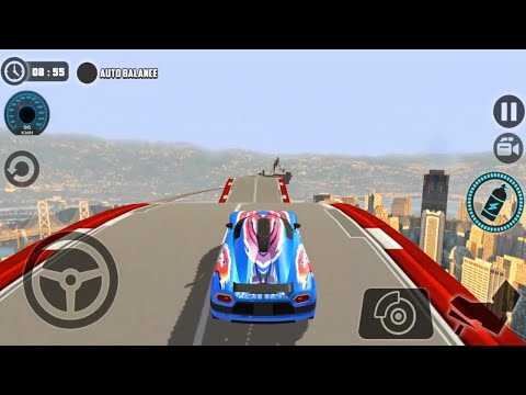 Impossible Car Tracks 3D - Blue Car Driving Stunts Simulator Levels 15 and16 Completed Gameplay 2021
