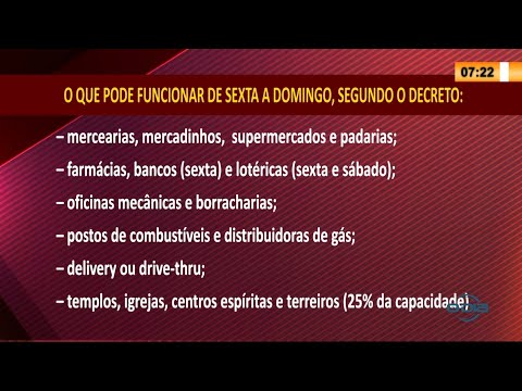 Confira o que pode funcionar de Sexta a Domingo, de acordo com Decreto 16 04 2021