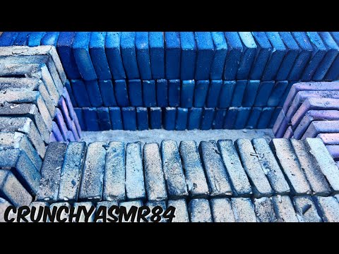 200 Blue Bars | Chalk Crush | Oddly Satisfying | ASMR