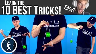 Learn 10 AWESOME Easy Beginner Yoyo Tricks by PewDiePie
