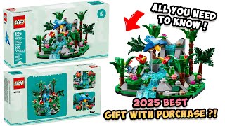 YouTube thumbnail: FREE LEGO 2025 Tropical Rainforest Diorama ⁉️ BEST GWP EVER ⁉️(#40782) Everything you NEED to know‼️