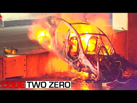 Tesla Launches From Overpass and Bursts Into Flames | C20