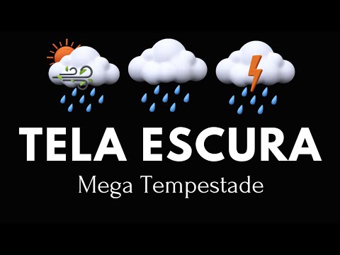 Mega Tempestade! Som de Chuva forte com Raios e Trovões para dormir - ASMR Rain sounds for sleeping