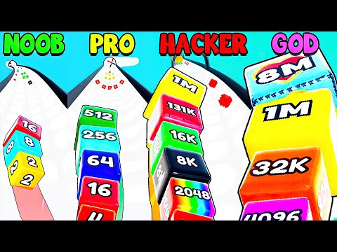 THIS GAME IS CLEARLY BETTER!!! 🟥 NOOB vs PRO vs HACKER vs GOD in Jelly Tube Run 2048