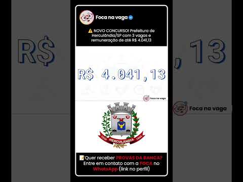 CONCURSO PÚBLICO DA PREFEITURA DE HERCULÂNDIA/SP: EDITAL PUBLICADO NO INTERIOR PAULISTA!