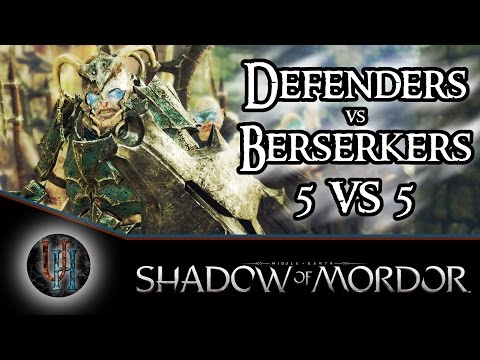 Middle-Earth: Shadow of Mordor - Defenders vs Berserkers - 5 vs 5 AI Battle