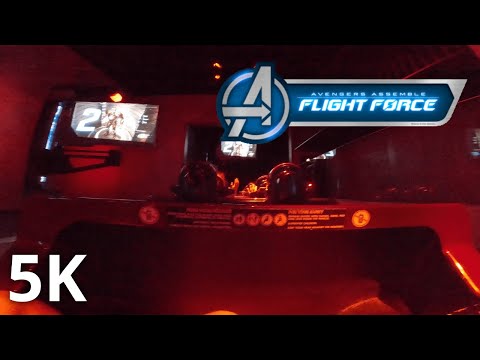 Avengers Assemble: Flight Force POV 5K60 FPS // Disneyland Paris (Low Light)