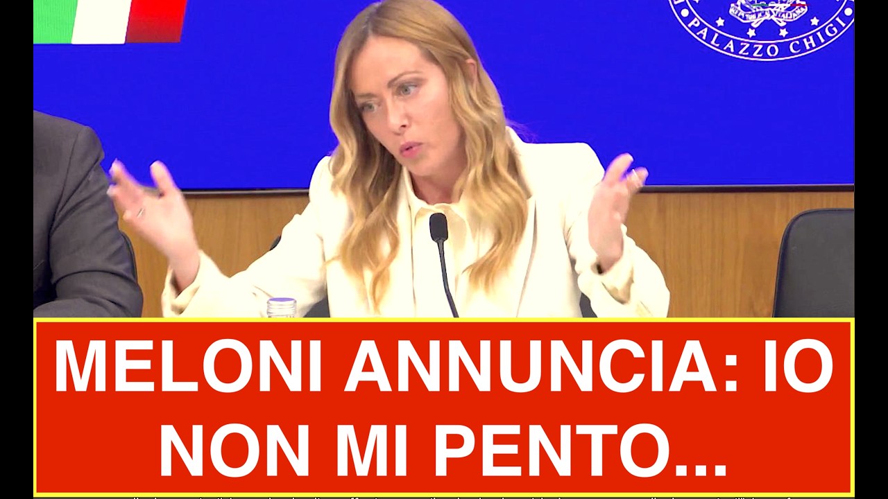 MELONI ANNUNCIA: IO NON MI PENTO...