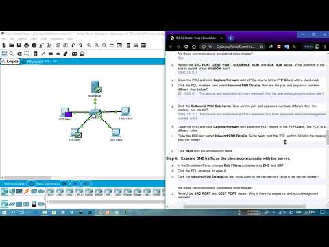 9.3.1.2 Packet Tracer Simulation - Exploration of TCP and UDP Communication