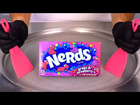 Nerds Candy Grape & Strawberry — Ice Cream Rolls | Satisfying Visual ASMR