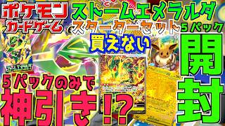 入手困難！？ストームエメラルダ5パック＆イーブイスターターセットを開封してみた！執念で手に入れた5パックに全てを賭ける！【ストームエメラルダ】【ポケカ】【ポケットモンスター カードゲーム】