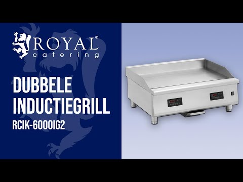Video - Dubbele inductiegrill - 910 x 520 mm - glad - 2 x 6000 W - Royal Catering