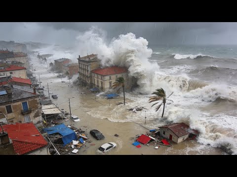 Monster waves in Italy! Cyclone Harry in Sicily, 9-meter waves, state of emergency