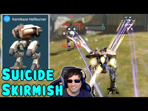 SUICIDE HELLBURNER VS HAWK Funny Skirmish War Robots Gameplay WR