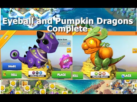Eyeball and Pumpkin Dragons Complete | Dragon Mania Legends | DML