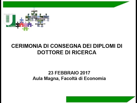 Cerimonia di consegna dei Titoli di Dottore di Ricerca 2017