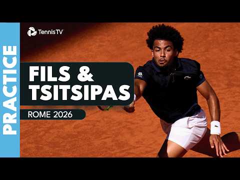 LIVE PRACTICE: Stefanos Tsitsipas & Arthur Fils In Rome!