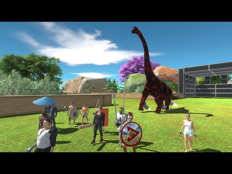 ARBS Escape from brutal brachiosaurus | Escape from monster - Animal Revolt Battle Simulator