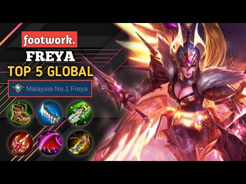 SUPREME  NO.1 FREYA FULL DAMAGE! [TOP 5 GLOBAL FREYA] Footwork. - MOBILE LEGENDS