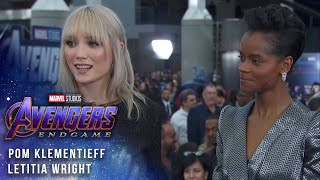 Letitia Wright and Pom Klementieff talk filming LIVE from the Avengers: Endgame Premiere