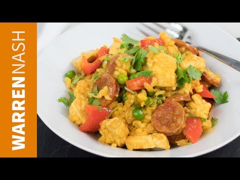 Chicken and Chorizo Paella Recipe - Easy Spanish Food - Recipes by Warren Nash