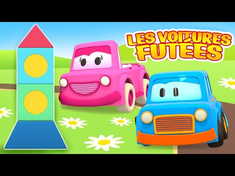 Dessin animé pour les petits. Apprendre les formes géométriques en français avec les voitures futées