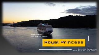 Sunset Sailing: Royal Princess Leaves Dunedin Behind  05/03/2025 #newzealand  #princesscruises
