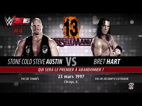 WWE 2K16:  Bret Hart  Vs Steve Austin - Wrestlemania 13 - Showcase 4