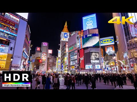 【4K HDR】Tokyo Winter Night Walk - Shibuya to Tokyo Tower 2020
