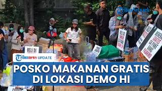 Ratusan Massa Demonstrasi Tertahan Blokade TNI-Polri, Relawan Dirikan Posko Makanan Gratis