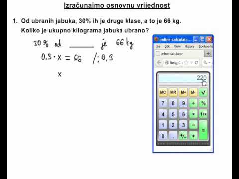 Računanje osnovne vrijednosti - 2.dio - Ako je 6, tj. 12% čaša razbijeno, koliko je ukupno čaša?