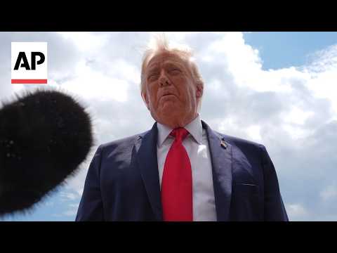 Trump touts job numbers, progress in Iran talks as he lands in Wisconsin
