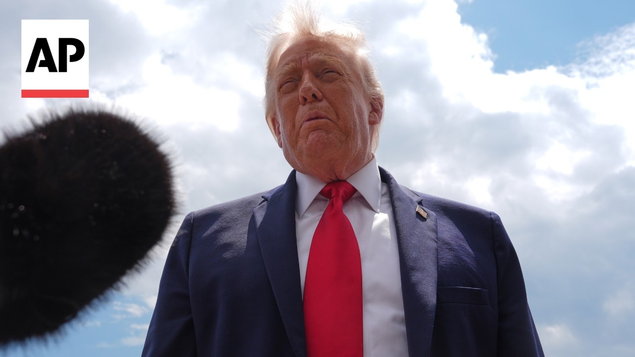 Video | Trump touts job numbers, progress in Iran talks as he lands in Wisconsin
