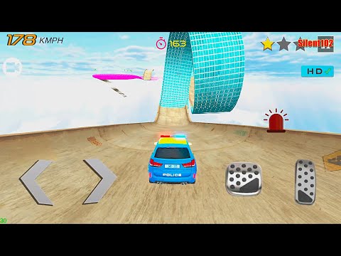 Mega Ramp Police Car Stunt on Impossible Tracks 2020 #3 - Android Gameplay