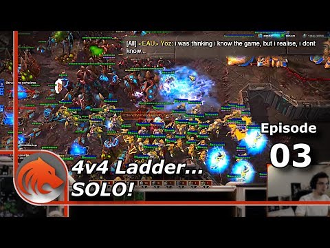StarCraft 2: Rushing Ultralisks in 1 vs 4! (4v4 Ladder SOLO)