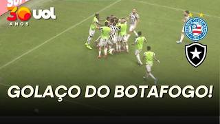 BOTAFOGO FAZ UM GOLAÇO! HUGUINHO RECUPERA A BOLA NO MEIO-CAMPO E DE LONGE ANOTA UM BELO GOL NA BAHIA