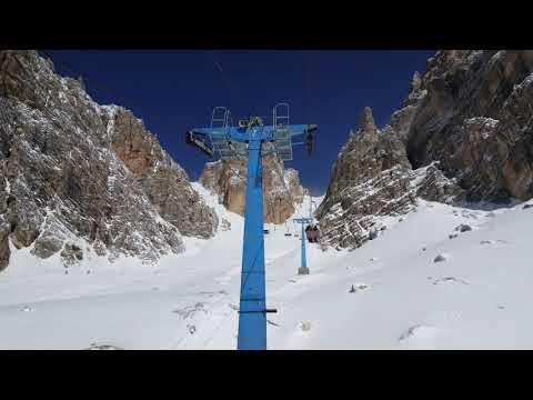 Monte Cristallo - Cortina d'Ampezzo Dolomiti - Ultimo tratto funivia Monte cristallo innevato