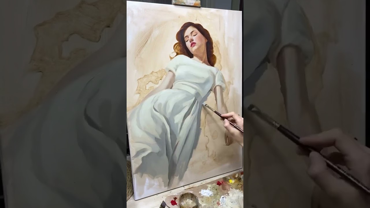 Dreamy Winter Portrait in Oil | Art by: @anna_bernadskaya