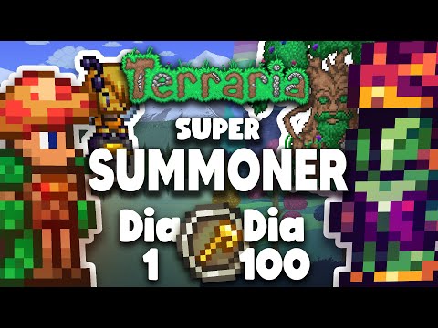 PASSEI 100 DIAS NO TERRARIA COMO UM SUPER SUMMONER (MASTER MODE)