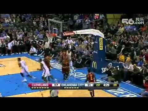 Serge Ibaka big Rejection// Thunder 106 vs 91 Cavaliers//11-11-2012